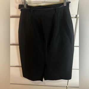 VINTAGE | Prada Pencil Nylon Skirt with Leather Belt Sz. 42